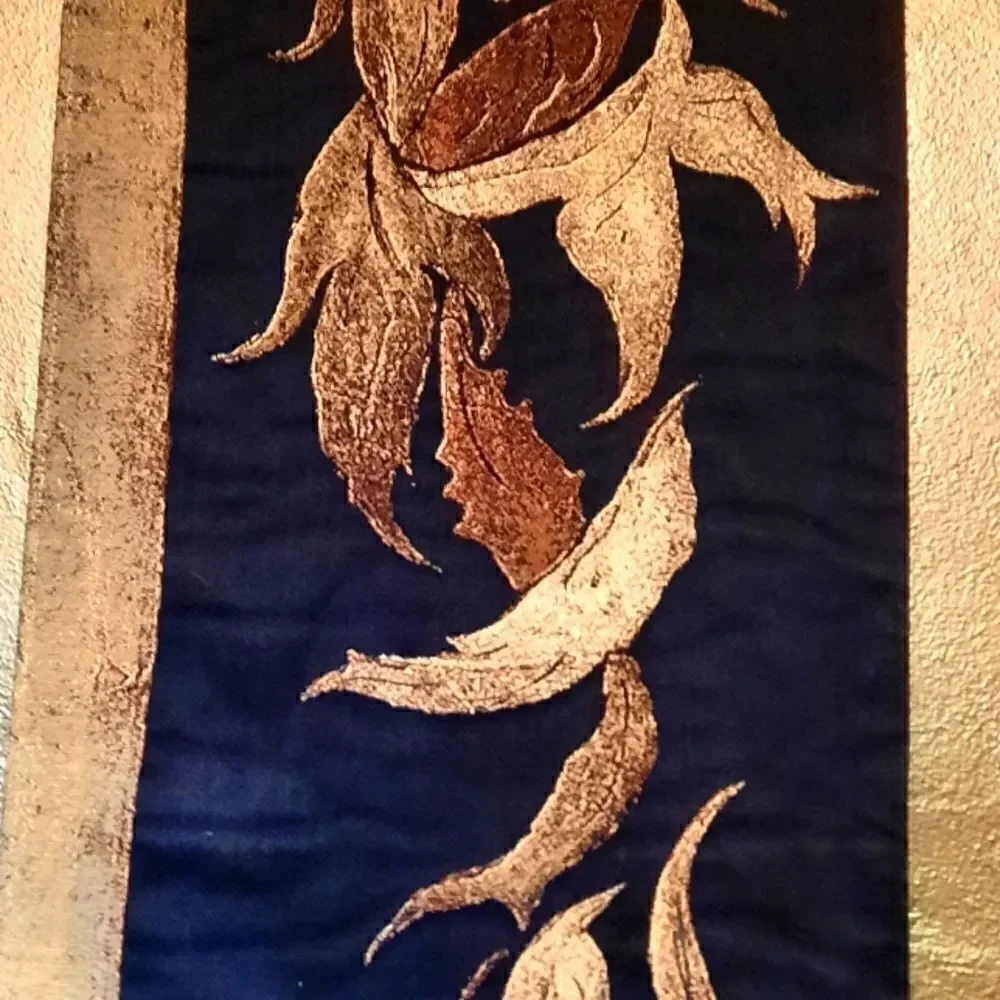 Tapestry Woven Wall Hanging Leaves Design with Rod